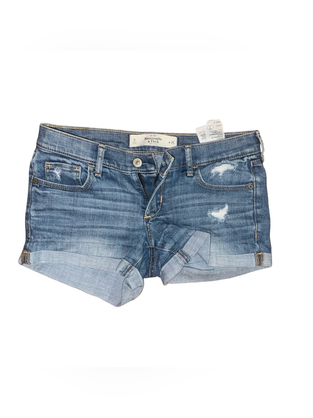 Abercrombie & Fitch navy blue denim mini shorts size 0/25
